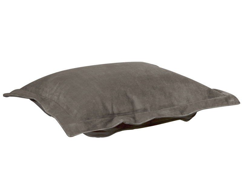Azaria Polyester Box Cushion Ottoman Slipcover, Bella Pewter
