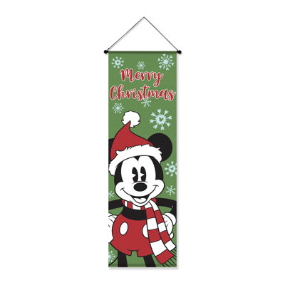 Bannière Merry Christmas Disney Mickey Mouse 15 po x 47 po