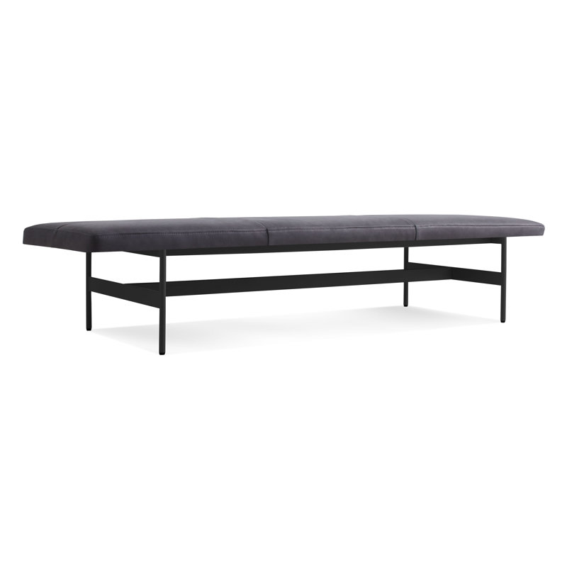 Banc de jour, Encre cuir véritable, Oblivion, H 14 po x l 75 po x P 24 po
