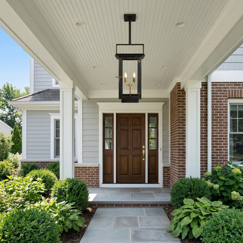 Brooklyn Flush Mount 18” Copper Electric Lantern | Indoor & Outdoor Lighting, 18" H x 8.25" W x 8.25" D