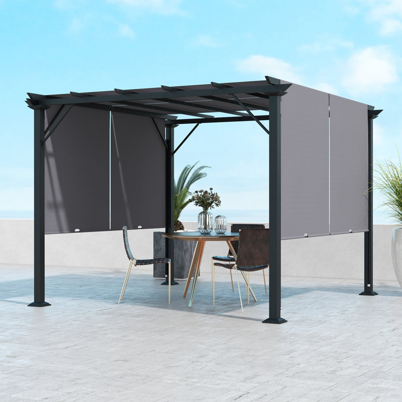 Pergola en acier l 10 pi x P 10 pi, Gris
