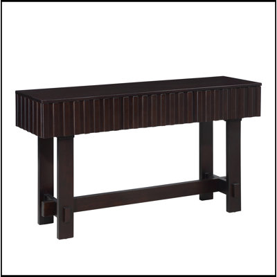 52 Inch Sofa Table With Storage Drawers, Mid Century Farmhouse Fluted Console Table With Solid Wood Legs. Entryway Table For Living Room TV, Hallway Entrance Foyer