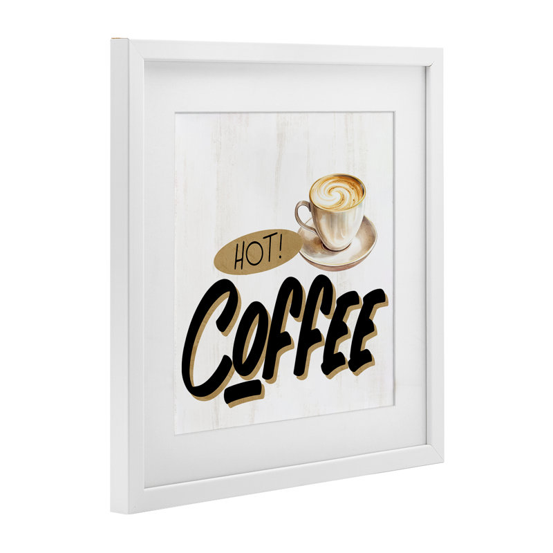 «Retro Fresh Hot Coffee», reproduction sous verre encadrée, par Kim Allen, H 13 po x l 13 po