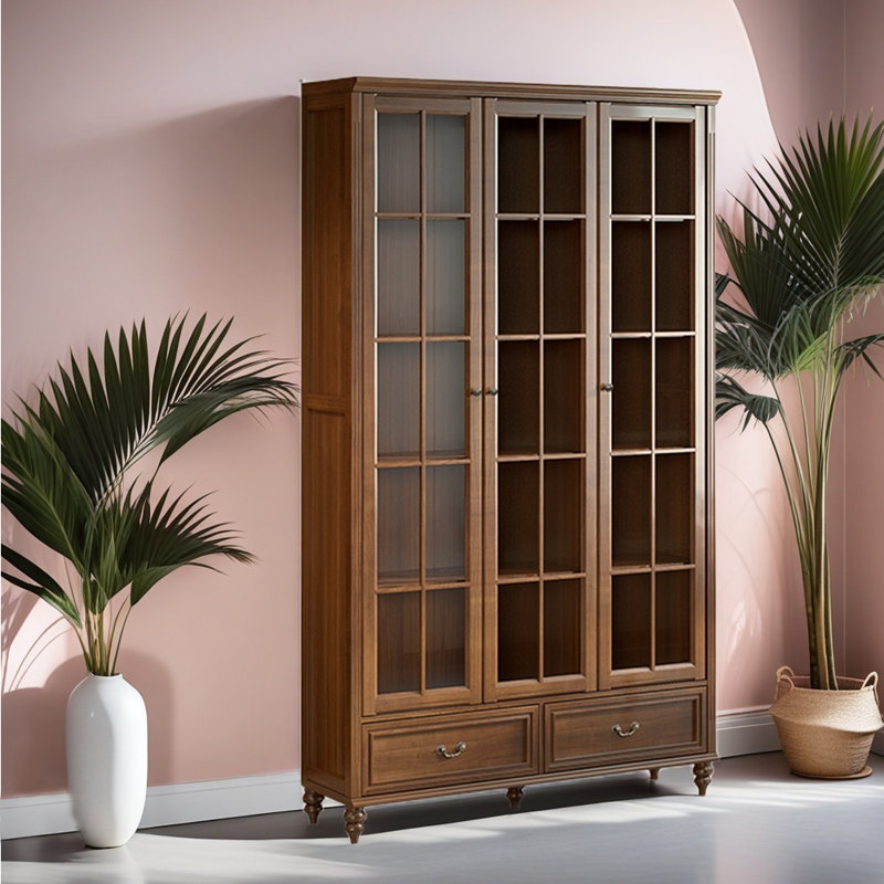 American retro style solid wood bookcase