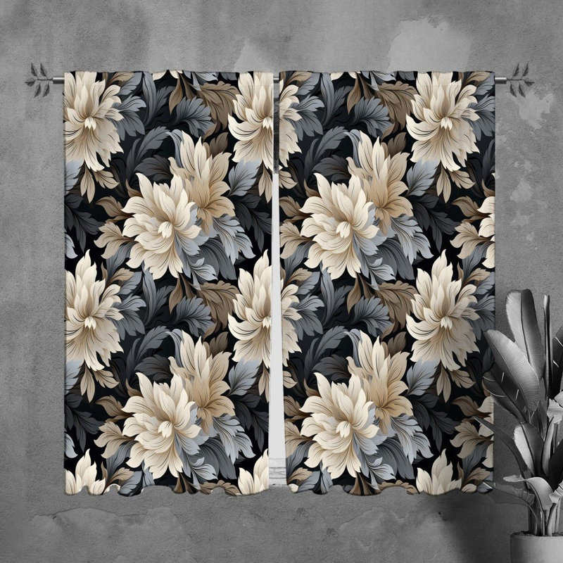 Rideaux à motif floral - 6126, L 20 po x L 82 po