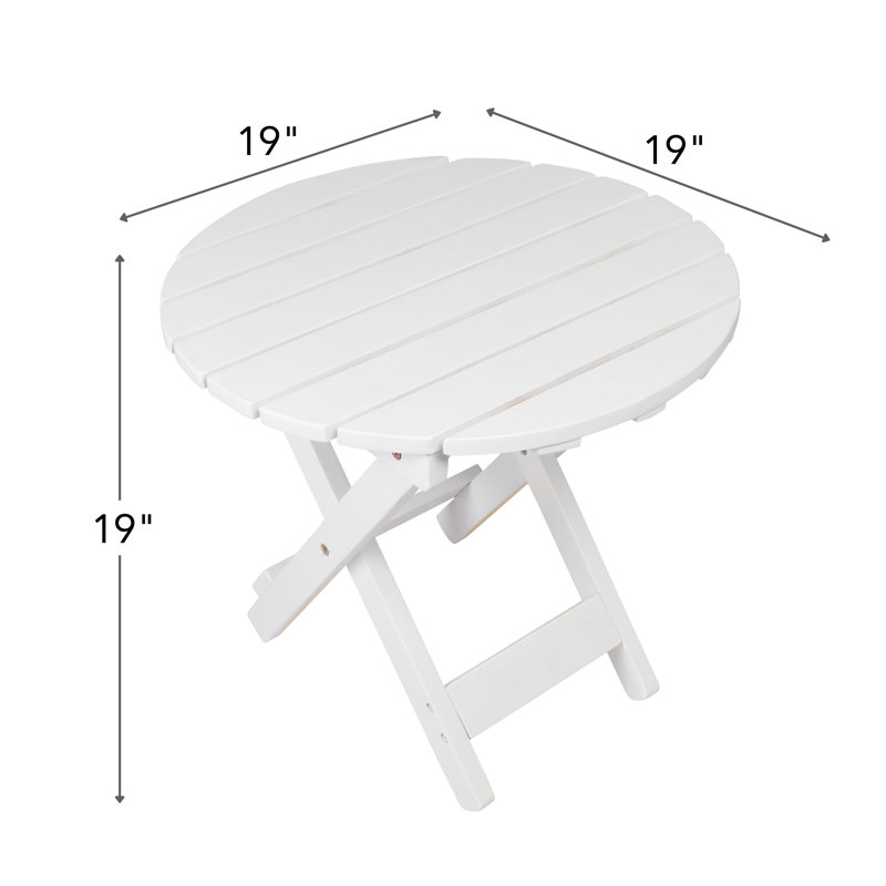 Hampshire Assembled Acacia Wood Folding Side Table, White