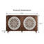 Buffet 59,84 "à 4 portes de style campagnard sculpté, crédence Boho avec tablettes réglables et pieds en bois pour le salon, l'entrée et la salle à manger-131452951