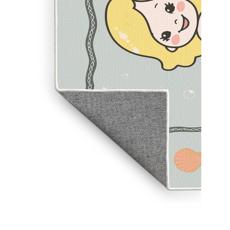 Tapis pour enfant East Urban Home Mermaids, Rectangle 5 pi x 7 pi
