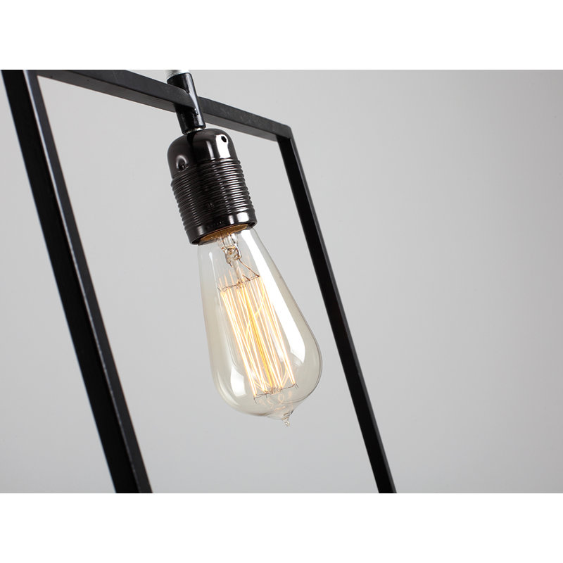 1 - Light White Square/Rectangle Pendant, 185cm H x 35cm W x 5cm D, Black