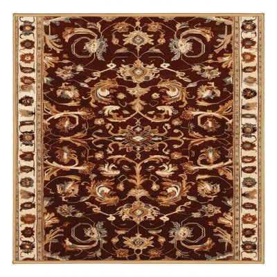 Machine Washable Turkish Brown Area Rug