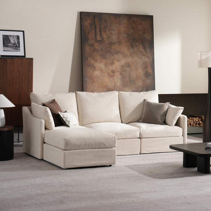 Canapé modulaire 100% confortable 100% nuage pour canapé-lit moderne avec repose-pieds