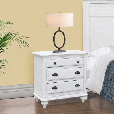 Abukhdeir 3 - Drawer Solid Wood Nightstand in White -  Darby Home Co, B2AF0AE2072E42848F0E40507DED29E6