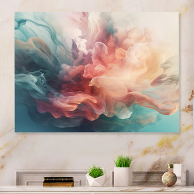 «Orange Blue Dancing Colors I» sur impression métallique
