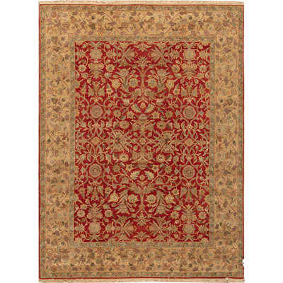 Hand-Knotted Wool RED / GOLD Area Rug