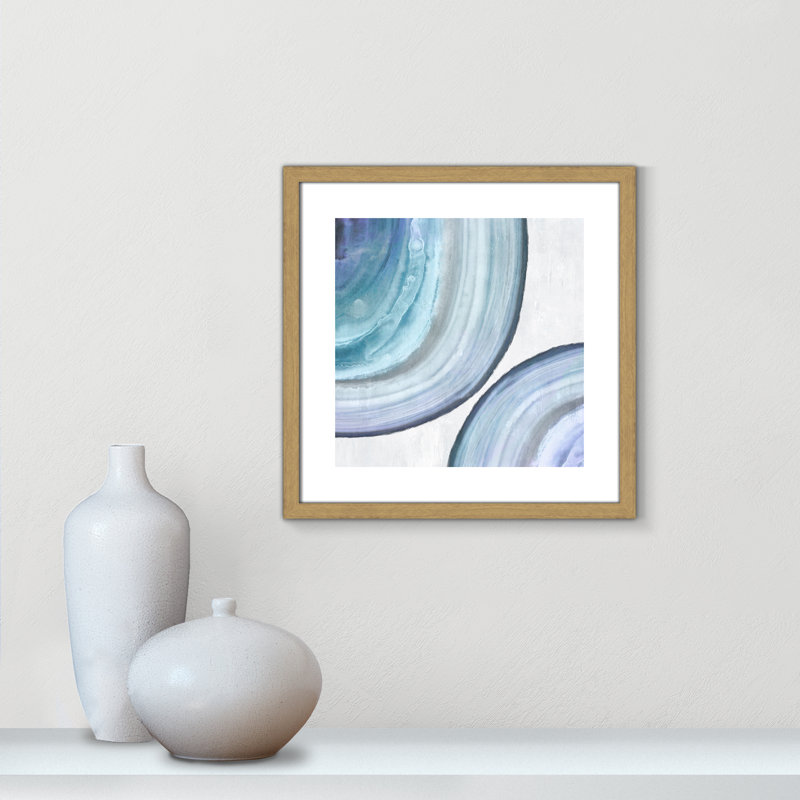 «Endless Blue II» par Eva Watts - reproduction d'art, Toile avec cadre en bois beige, H 18,25 po x l 18,25 po x P 0,75 po