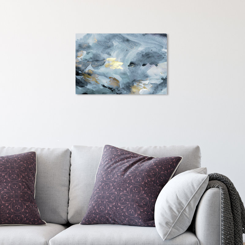 Bleu améthyste transporté - Peinture, H 10 po x l 15 po, Toile tendue