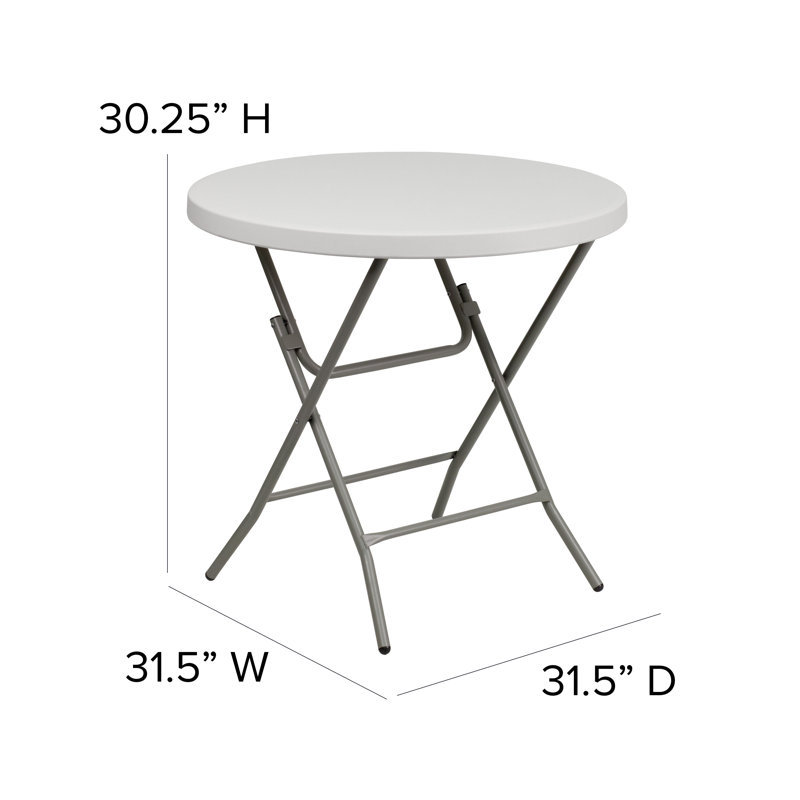 Luna Compact 31.5" White & Gray Round Folding Event Table