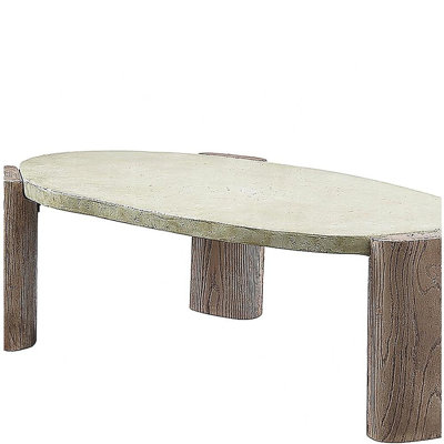 Weathered gray and oak rectangular coffee table