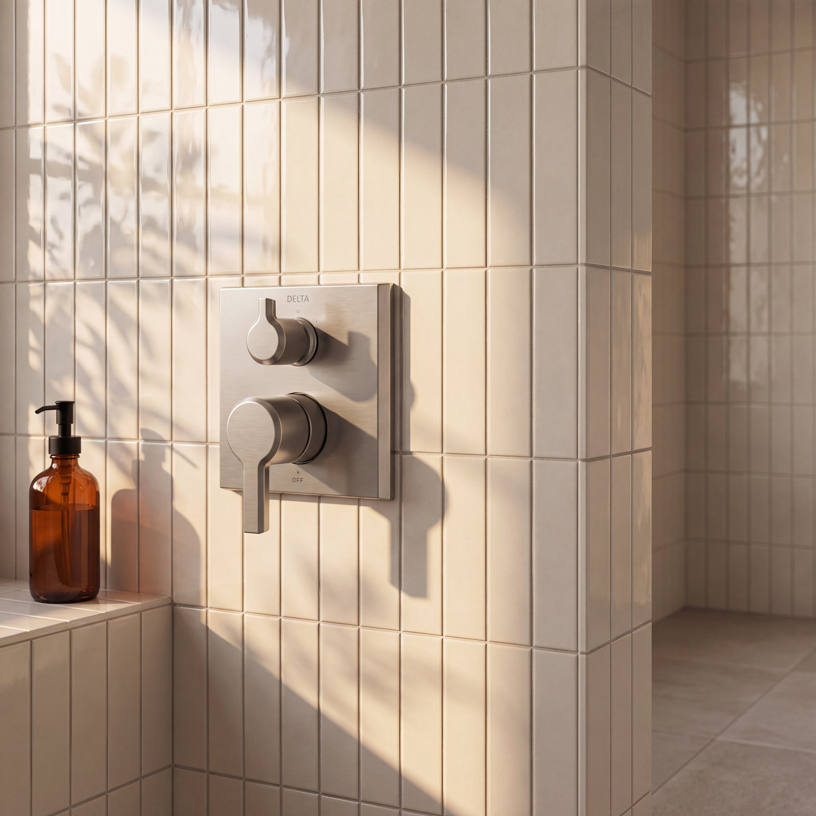 Pivotal Shower Surface Mount Kit, Lumicoat Stainless