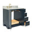 Ensemble de meuble-lavabo simple 37 po en bois massif bleu minuit avec plateau en marbre de Carrare 0,75 po Freitas-304109145-271566830-304109144