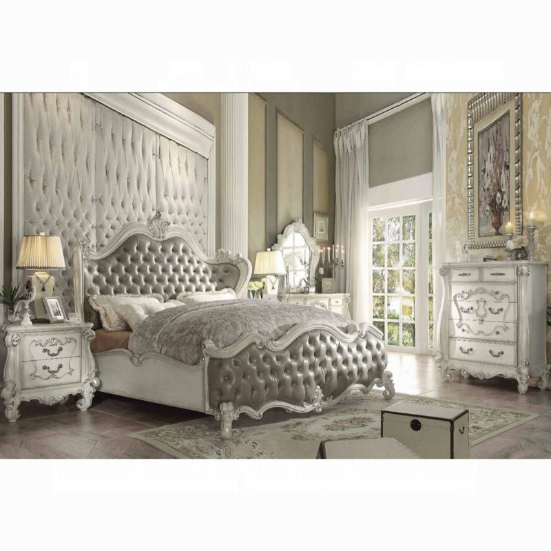 Grand lit Versailles, Beige / brun clair, Grand