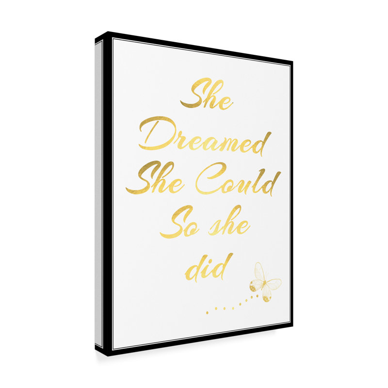Gold Quote Motivational Canvas Print, 20" x 15"