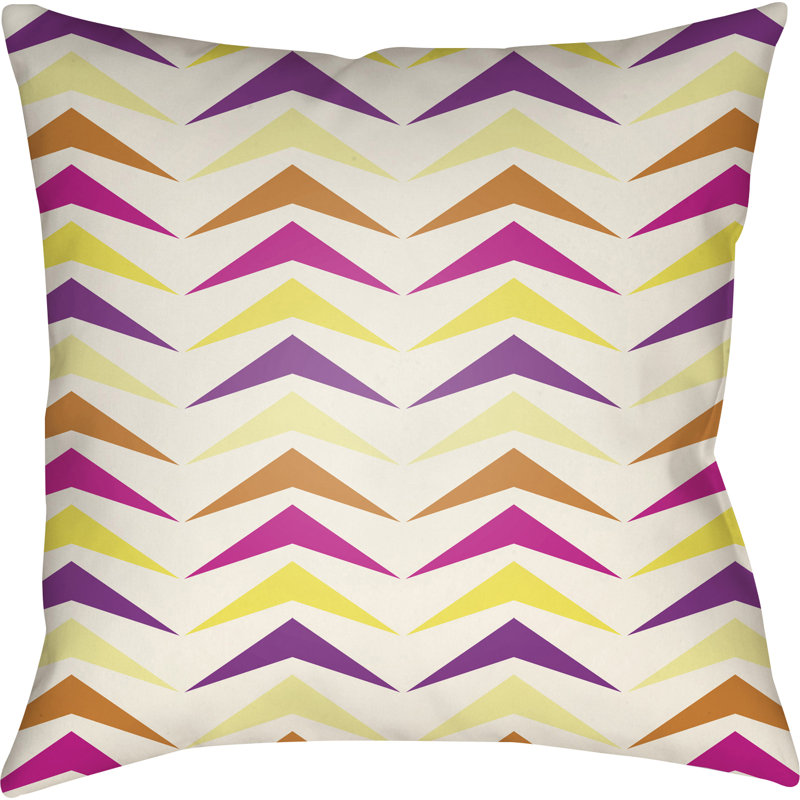 Moderne Contemporary Square Throw Pillow, Magenta/Purple/Orange, 22" H  x 22" W x 5" D