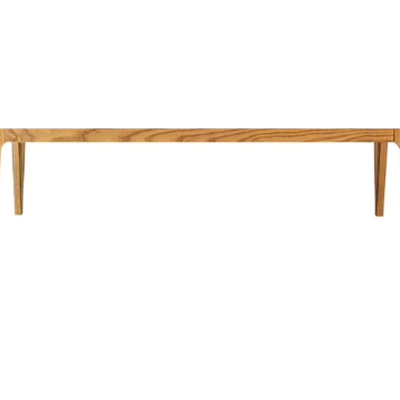 Table basse à plateau en verre trempé givré de 5 mm avec pieds en bois naturel, surface élégante de 49,01 po de profondeur et largeur de 43,63 po