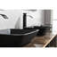 Lavabo de salle de bain rectangulaire noir mat avec robinet et bonde - l 13 po x l 18,13 po x H 18,13 po x 4 po