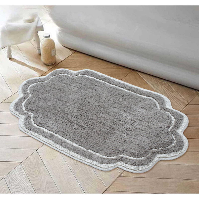 Tapis pour salle de bain Dobrinka, Gris, 24 po x 40 po (rectangulaire)