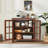 Farmhouse Sideboard Buffet Cabinet with 2 Glass Doors, Adjustable Shelves, Engineered Wood Coffee Bar Console Table-1810899855-1811895712-1810899853