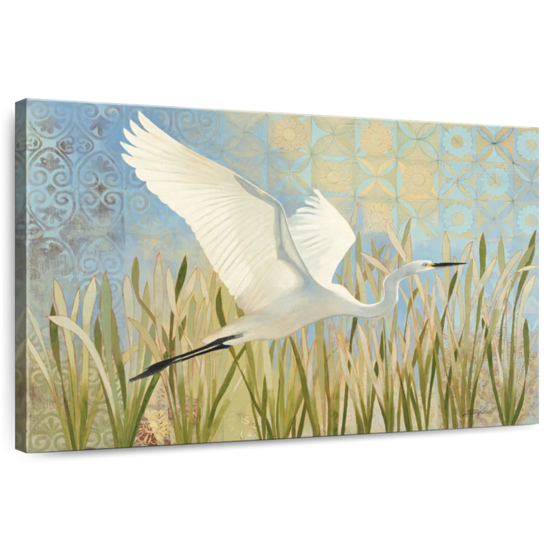 Snowy Egret In Flight, 32" H x 48" W