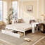 Grand lit de jour avec bureau amovible, tiroirs de rangement et table d'appoint hydraulique-768949454-768949452