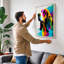 Vibrant Basset Hound Modern - Print-660244853-660244874
