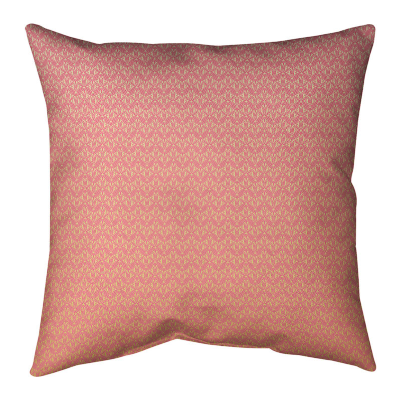 Coussin décoratif art déco Katelyn Elizabeth Ombre, H 18 po x l 18 po, Corail, Bourre en polyester