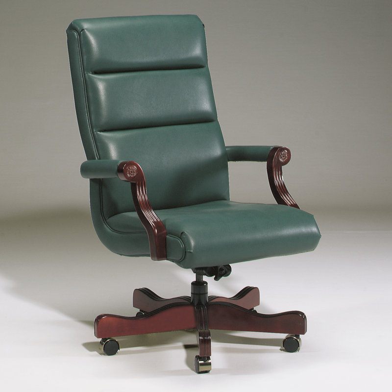 Fauteuil de direction en cuir véritable Engelberto, Ébène, Noyer, Verrouillage d'inclinaison non inclus