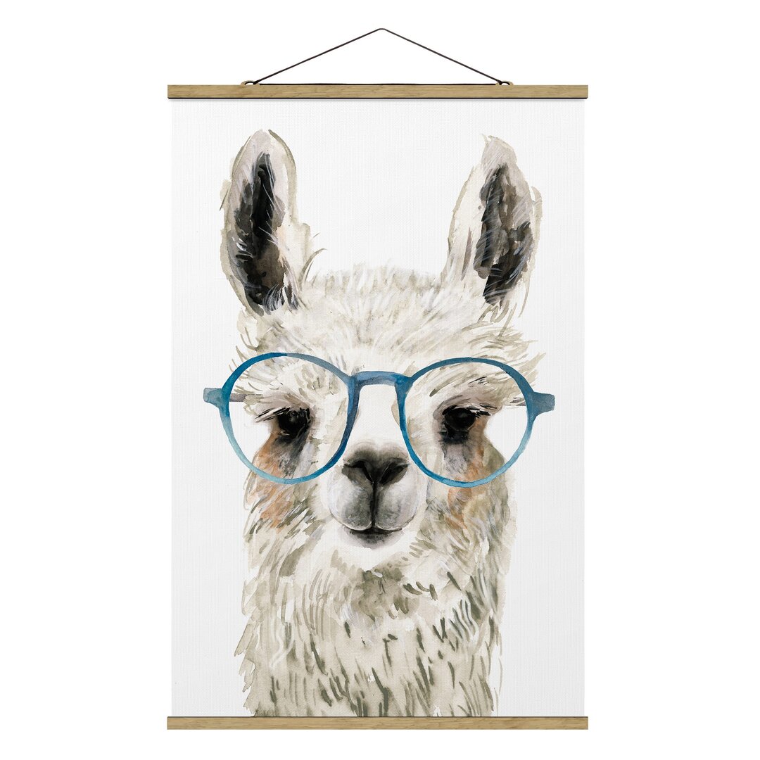 Stoffbild Hip Llama mit Brille III