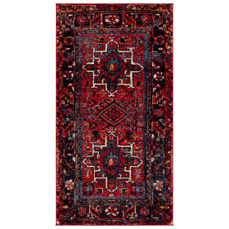 Amaniya Southwestern Red Area Rug, Rectangle 2'7" x 5'