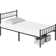 Minimalist Metal Bed Frame with Slatted Headboard