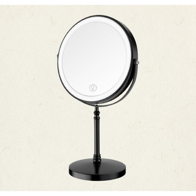 360°Rotating Lighted Makeup Mirror,3000 mAh Rechargeable Double-Sided Magnifying Vanity mirror