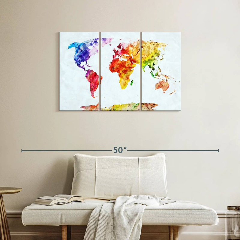 Aliaz Temperate World Map, 24" H x 38" W