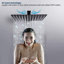 Pommeau de douche à effet pluie noir 16 po haute pression carré en acier inoxydable