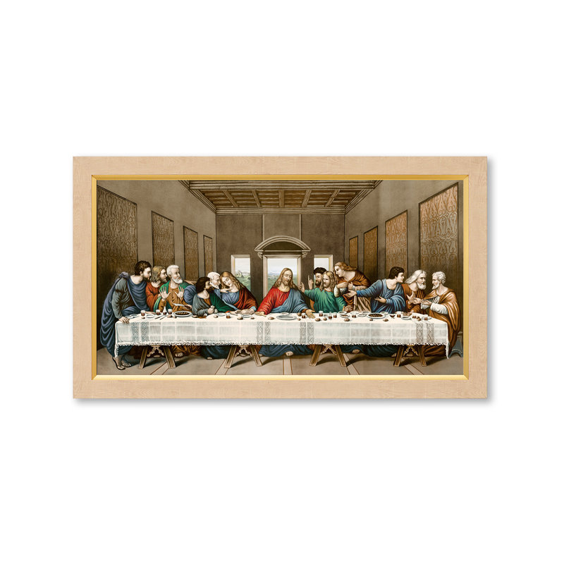 «The Last Supper» par Leonardo Da Vinci, reproduction d'art par estampe numérique avec cadre, H 12 po x l 24 po, Toile tendue
