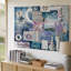 Toile un collage vibrant mettant en vedette un tableau de teintes mauves mettant en vedette des papillons délicats flottant au-dessus de tendres impressions sur toile florales-2020055145