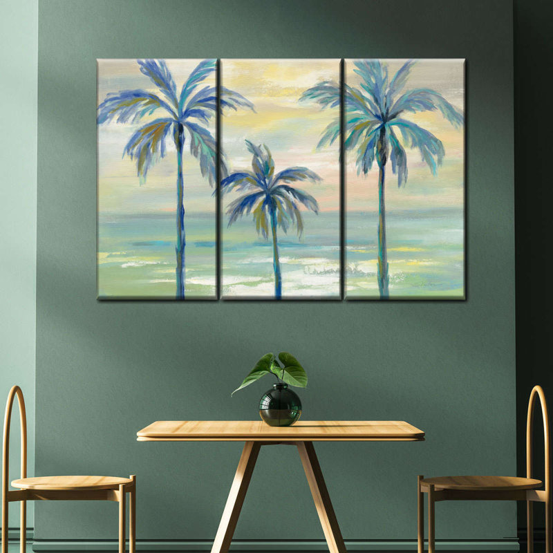 «Marine Layer Palms», reproduction d'art sur toile, H 20 po x l 33 po x P 1,25 po