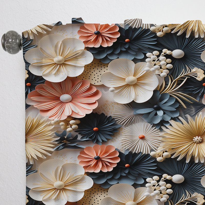 Sable et coquillages motif tropical - rideau en velours tropical - obscurcissant - 1 panneau, L 52 po x L 90 po