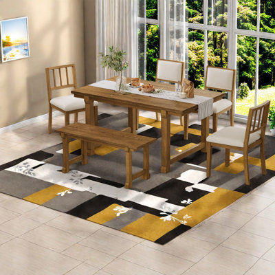 Piece Dining Table Sets(must Include Both Table And Chair), Wood Mdf Farmhouse Set For Kitchen Dining Room