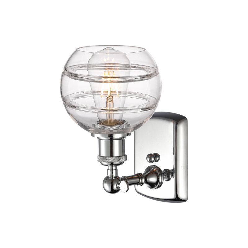 Applique murale 1 lumière Ballston Bienes, Transparent, H 8,88 po x l 5,88 po x P 7,06 po, Chrome poli