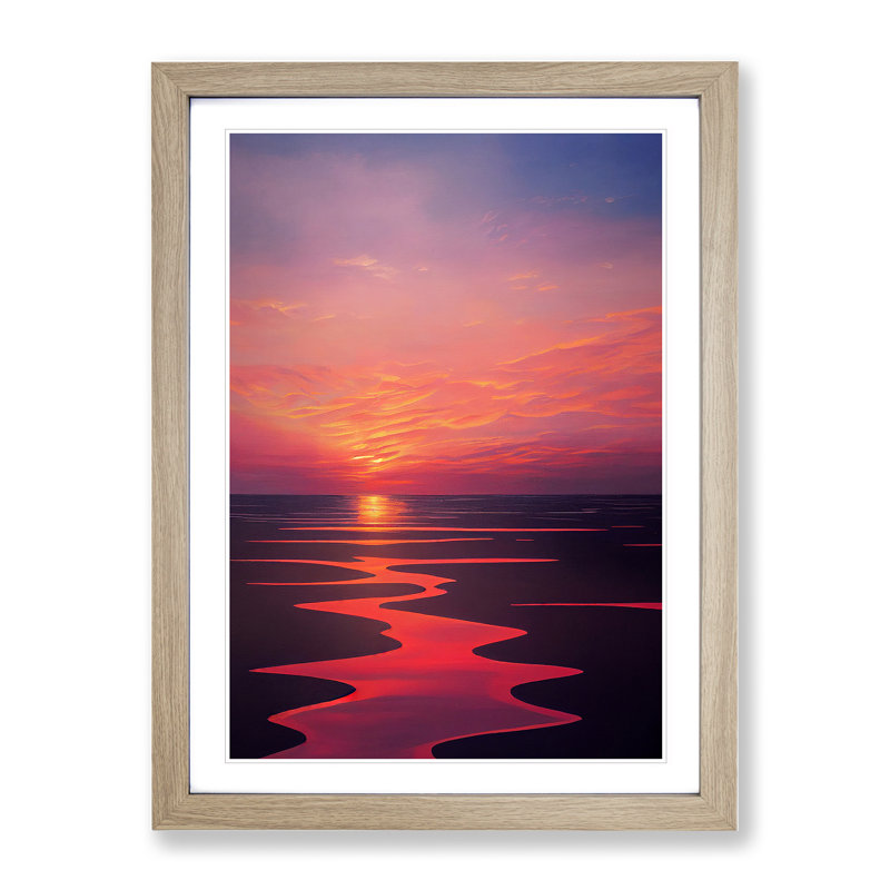 Ultimate Sunset - Single Picture Frame Print, 46cm H x 34cm W x 2cm D, Oak Framed