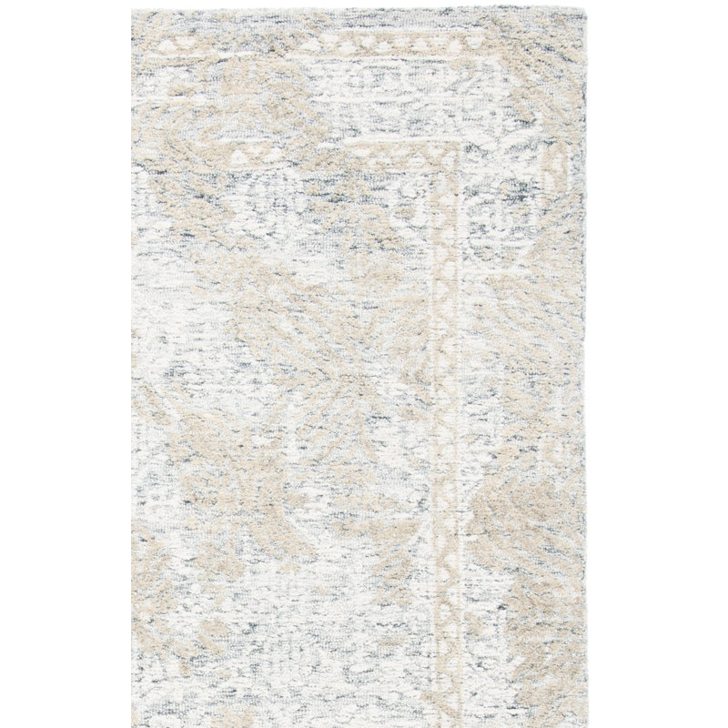 Tapis abstrait en laine et coton touffetés à la main Pezanetti, Rectangle 4 pi x 6 pi